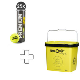 Palline Da Tennis Tennis-Point 25x Premium Tennisball 4er plus Balleimer eckig